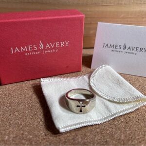 James Avery Sterling Silver Cutout Cross Ring Size 10.75 Vintage